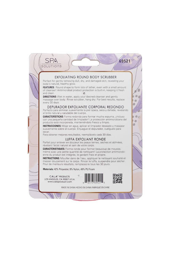 CALA 69521 Pink Exfoliating Round Body Scrubber - 6pc