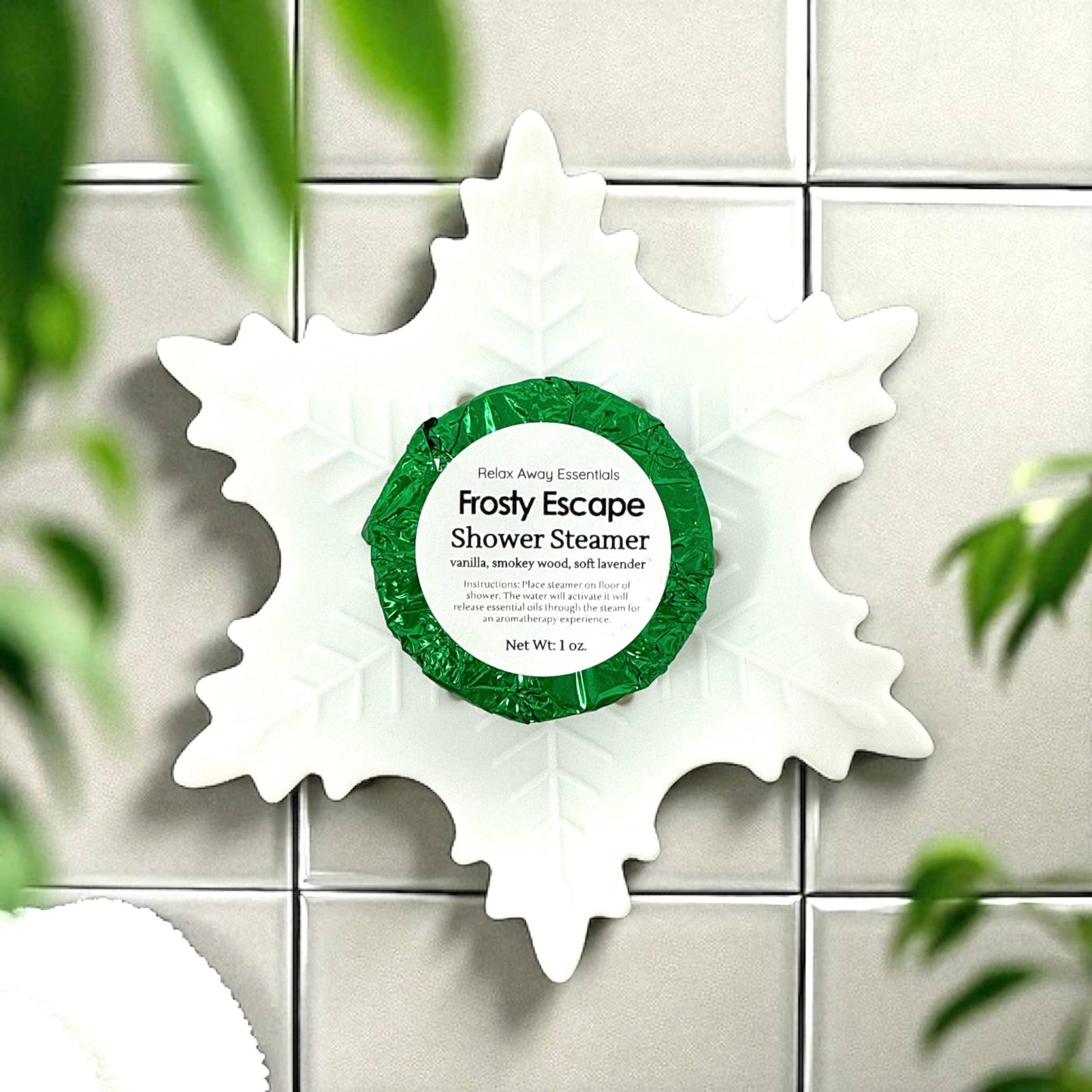 White Snowflake Shower Steamer Tray - Soap Tray - Silicone Tray