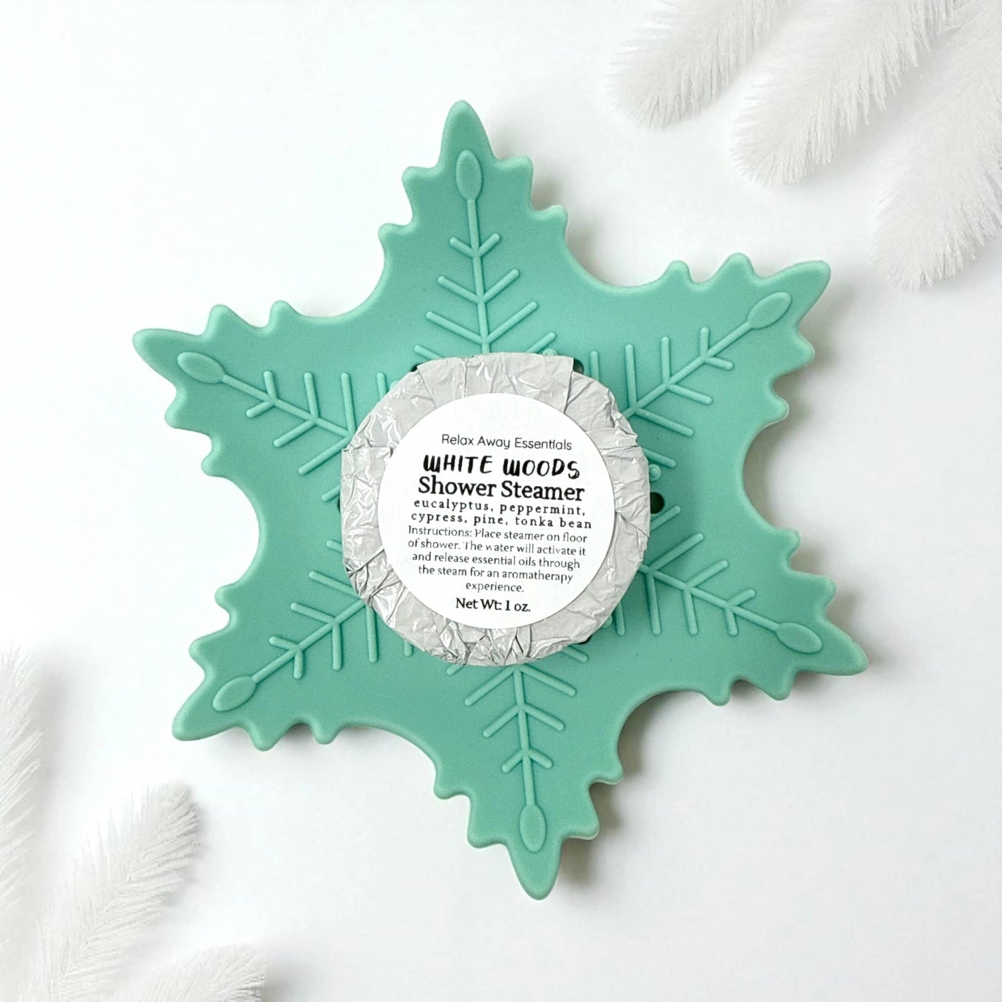 White Snowflake Shower Steamer Tray - Soap Tray - Silicone Tray