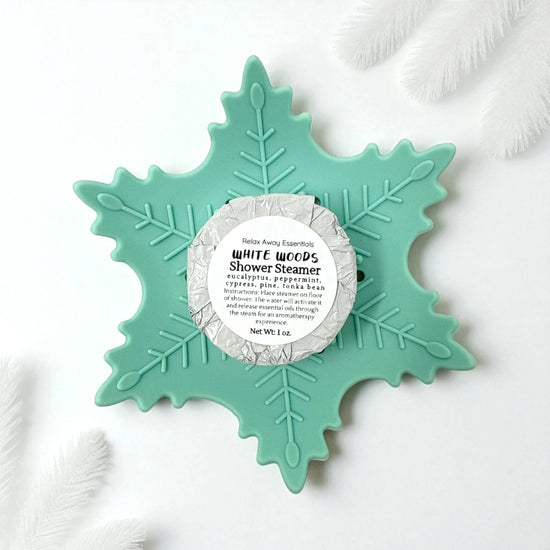 White Snowflake Shower Steamer Tray - Soap Tray - Silicone Tray