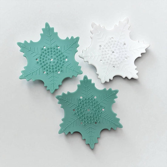 White Snowflake Shower Steamer Tray - Soap Tray - Silicone Tray