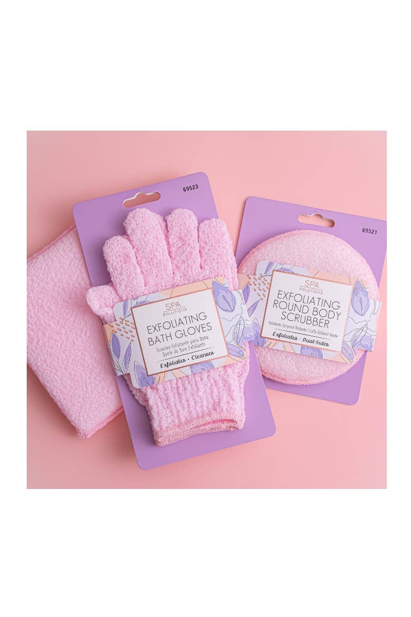 CALA 69521 Pink Exfoliating Round Body Scrubber - 6pc