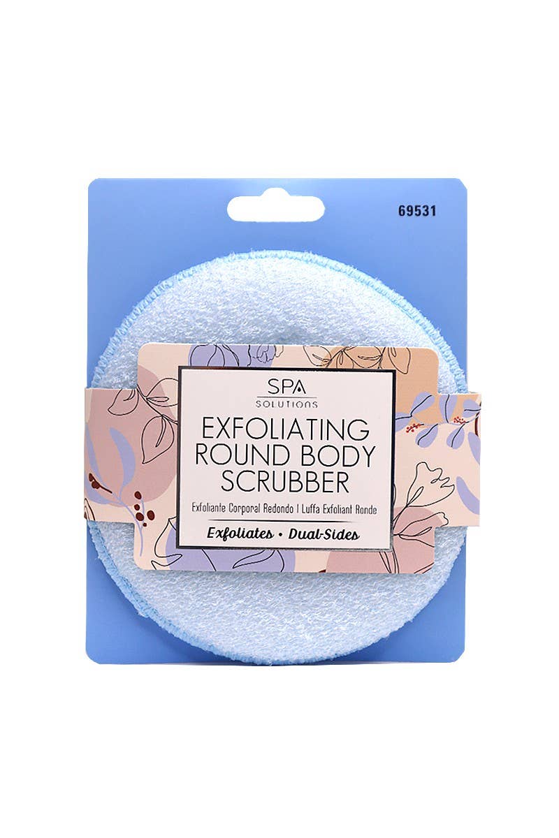 CALA 69531 Baby Blue Exfoliating Round Body Scrubber - 6pc