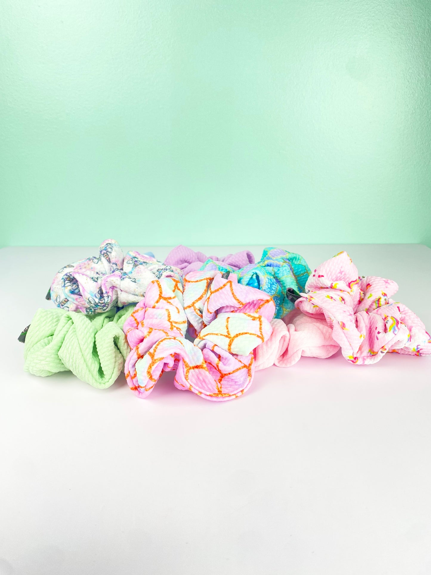 Pastel Green Small Bullet Scrunchie