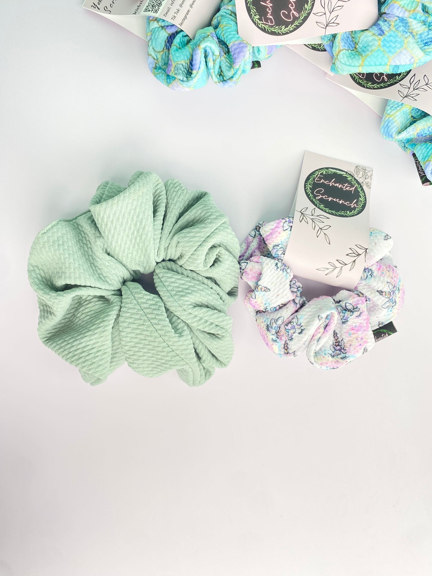 Pastel Blue Small Bullet Scrunchie