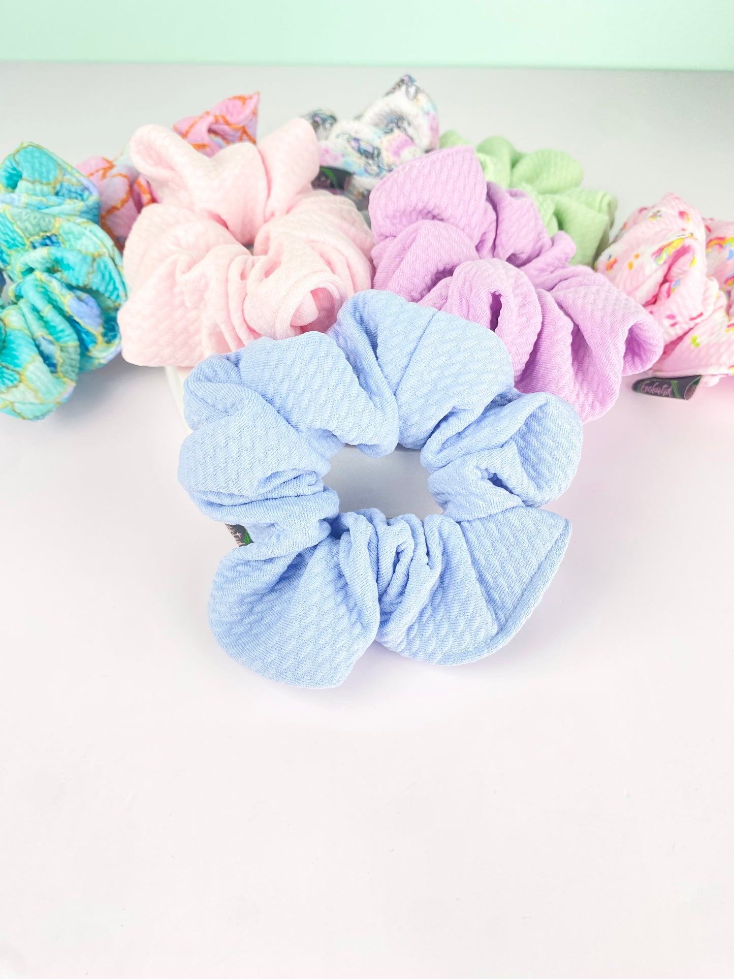 Pastel Blue Small Bullet Scrunchie