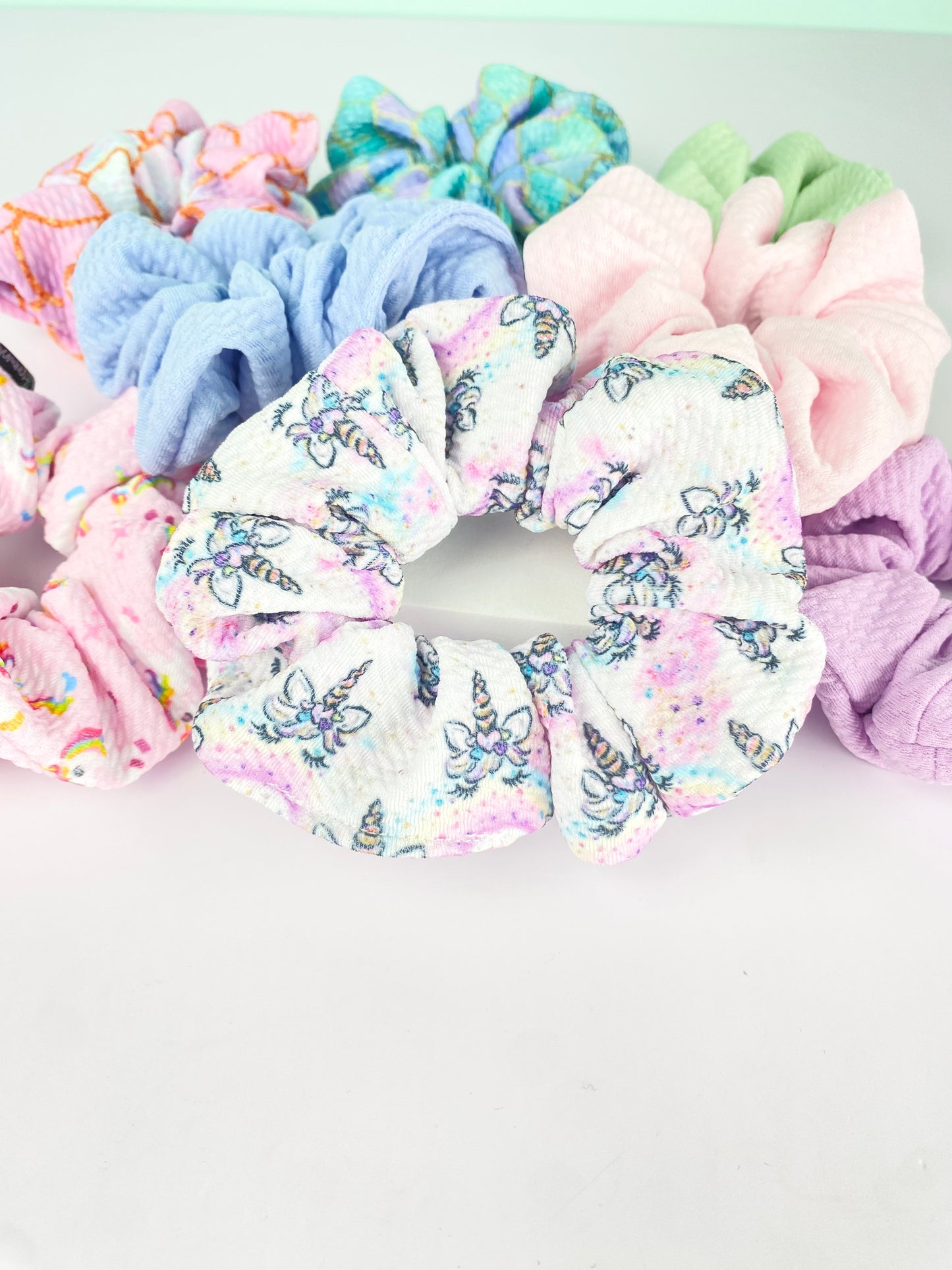 Purple Unicorn Small Bullet Scrunchie