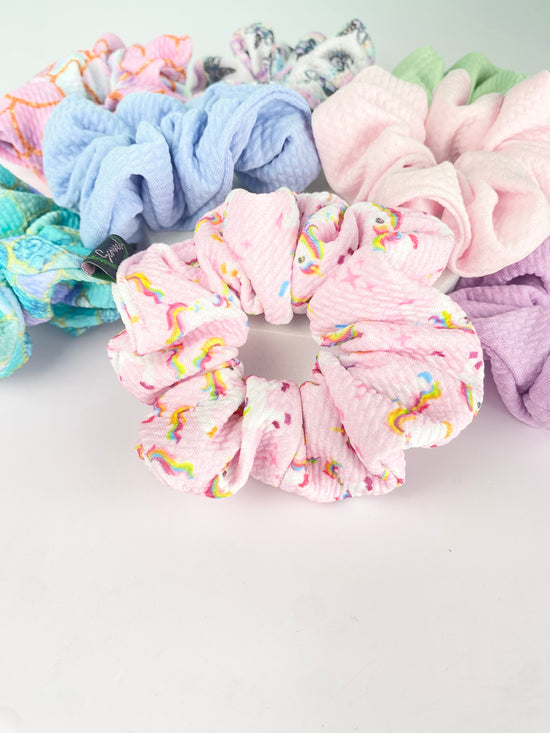 Pink Unicorn Small Bullet Scrunchie