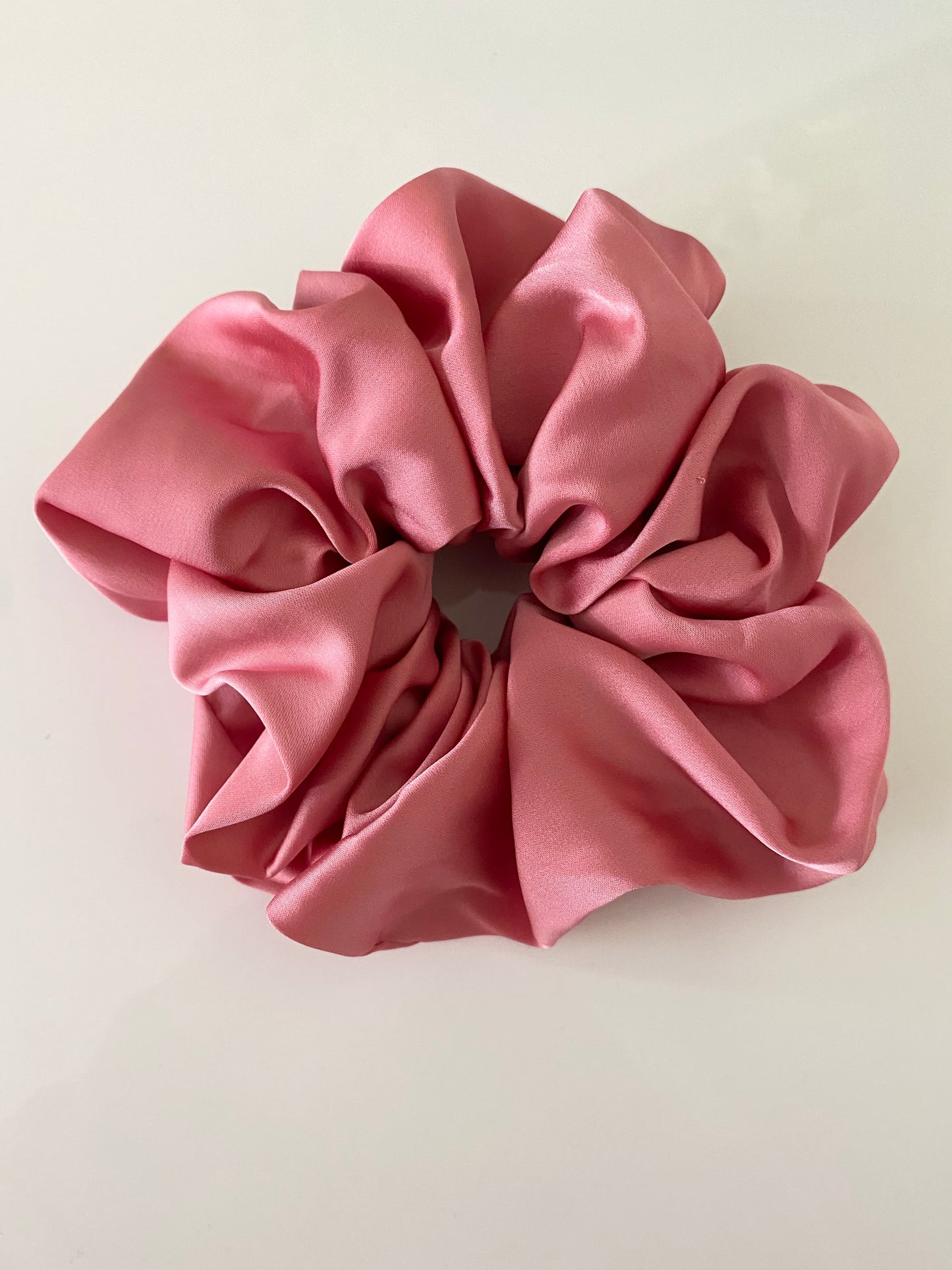 Candy Pink Satin Scrunchie