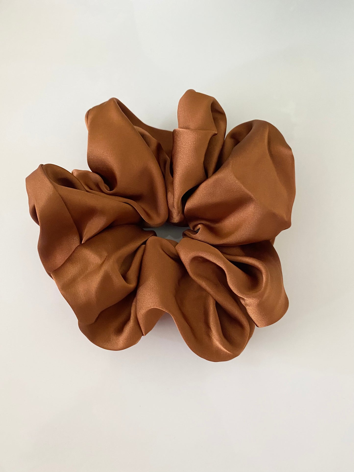 Brown Satin Scrunchie