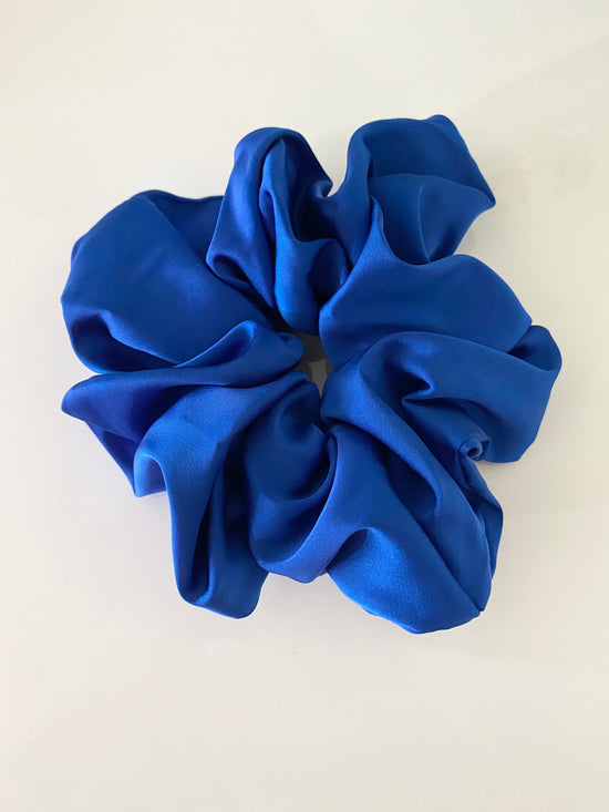 Royal Blue Satin Scrunchie