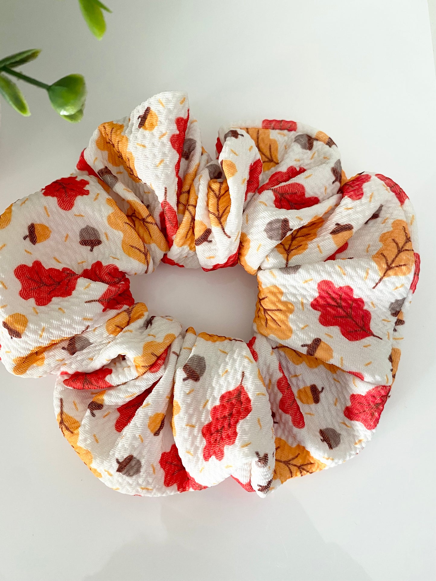 Acorn and Leaves Scrunchie (Large)