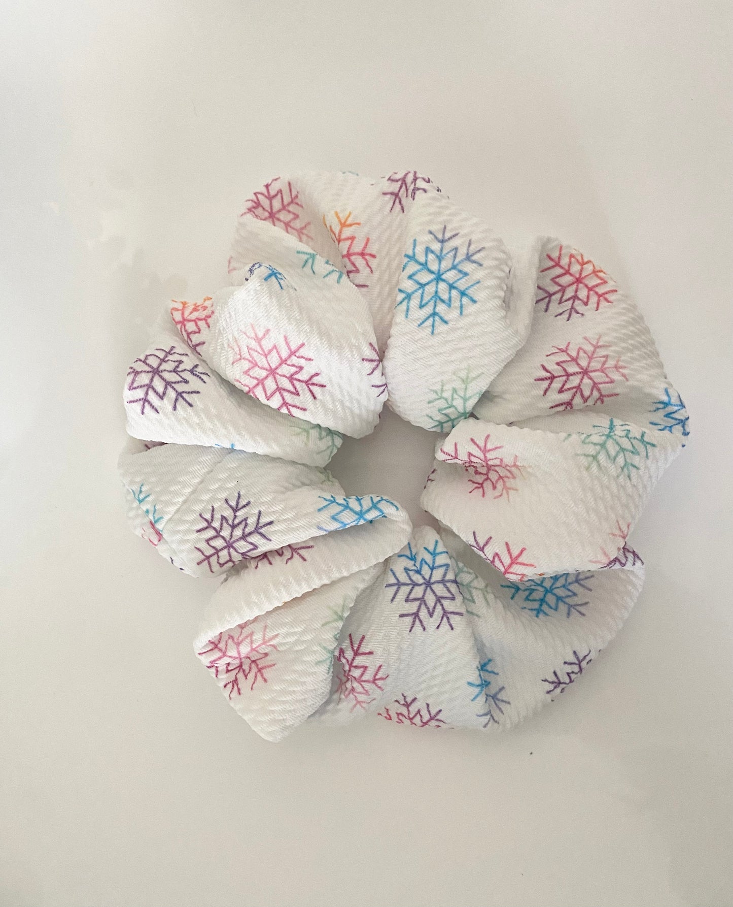 Rainbow Snowflake Scrunchie (Large)