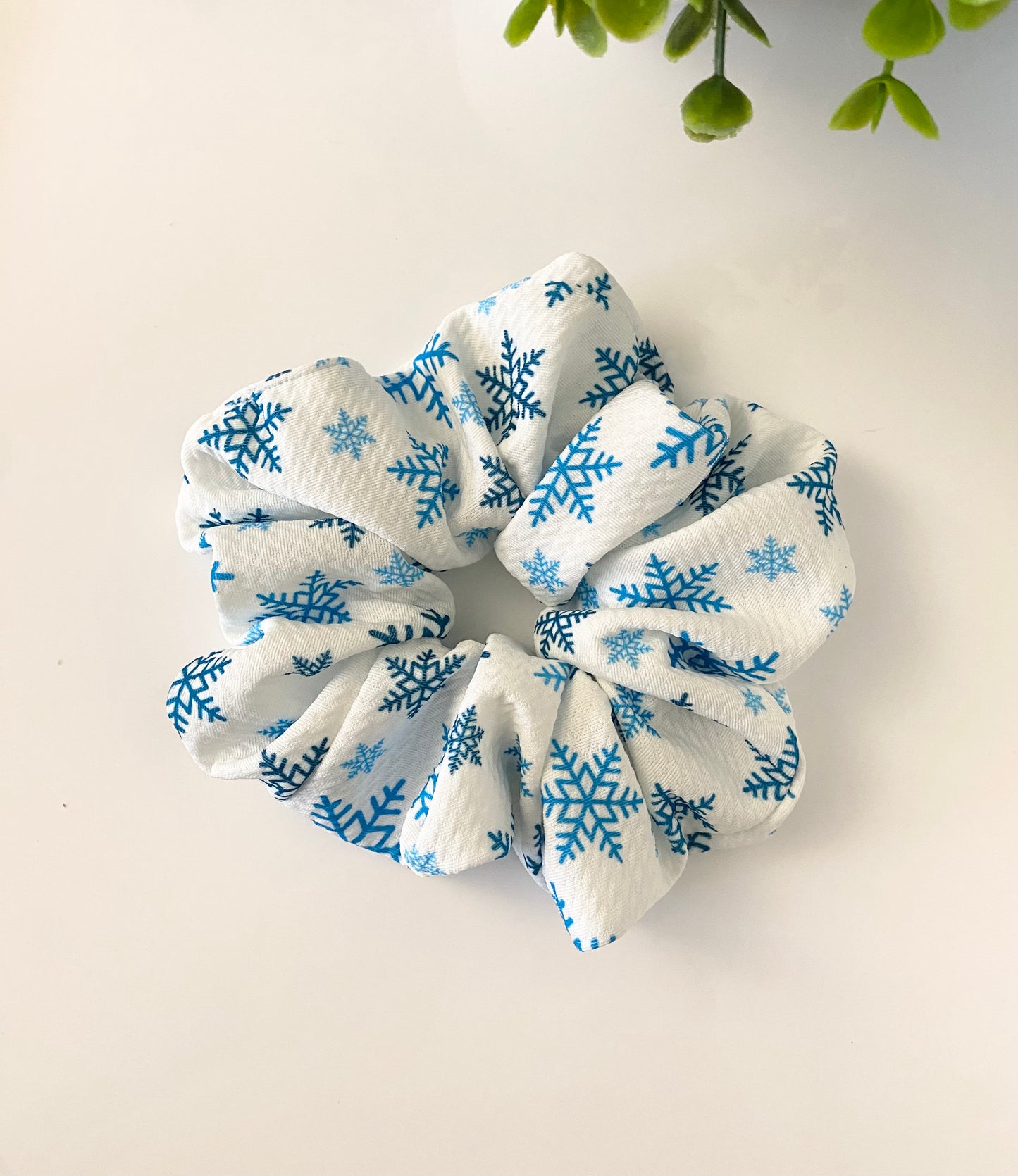 Blue Snowflake Scrunchie (Large)